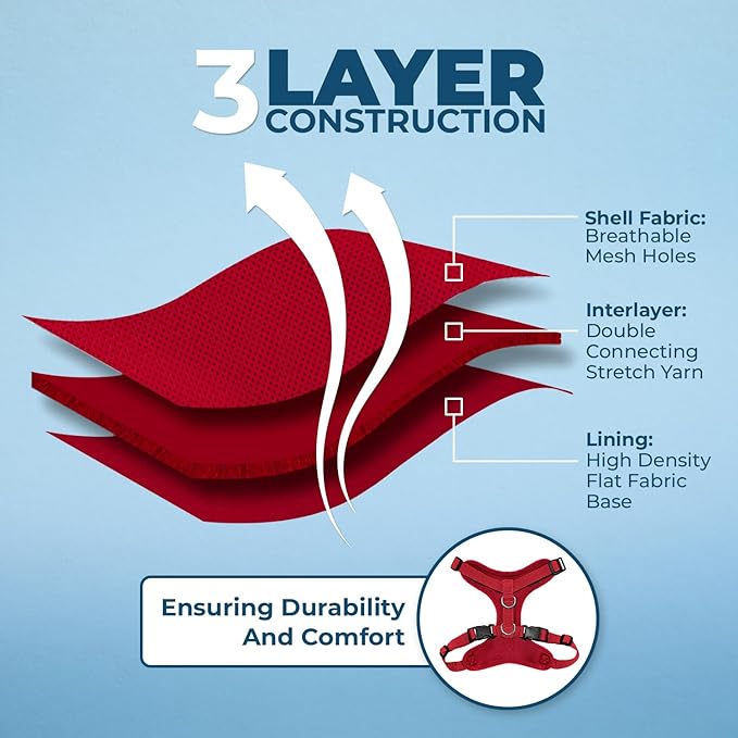 Voyager Step-in Lock Pet Harness - All Weather Mesh, Adjustable Step in Harness for Cats and Dogs by Best Pet Supplies - Red, XS