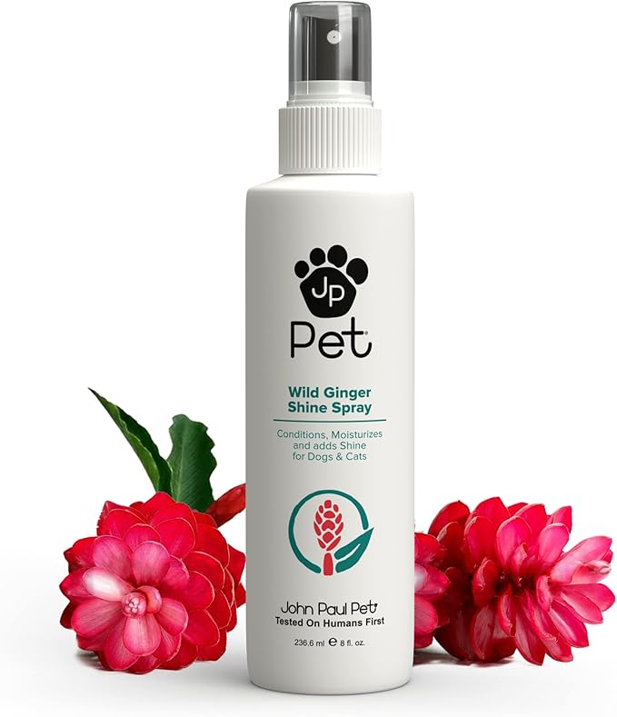 John Paul Pet Wild Ginger Shine Spray, Conditions Moisturizes and Revitalizes Shine, 8 fl. oz.