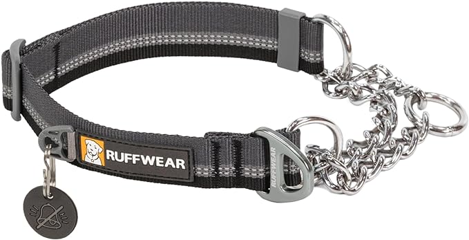 Ruffwear, Chain Reaction Dog Collar, Martingale Style for On-Leash Walking, Basalt Gray, 14"-20"