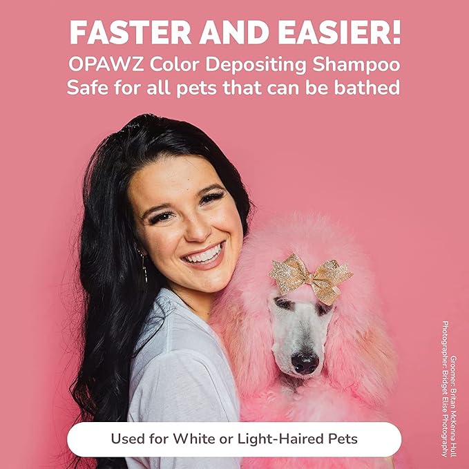 OPAWZ Color Depositing Shampoo for Dogs, Semi-Permanent Hair Dye Coloring, Non-Toxic Colorwash for Pets (Vivid Pink, 2.1 fl.oz / 60mL)