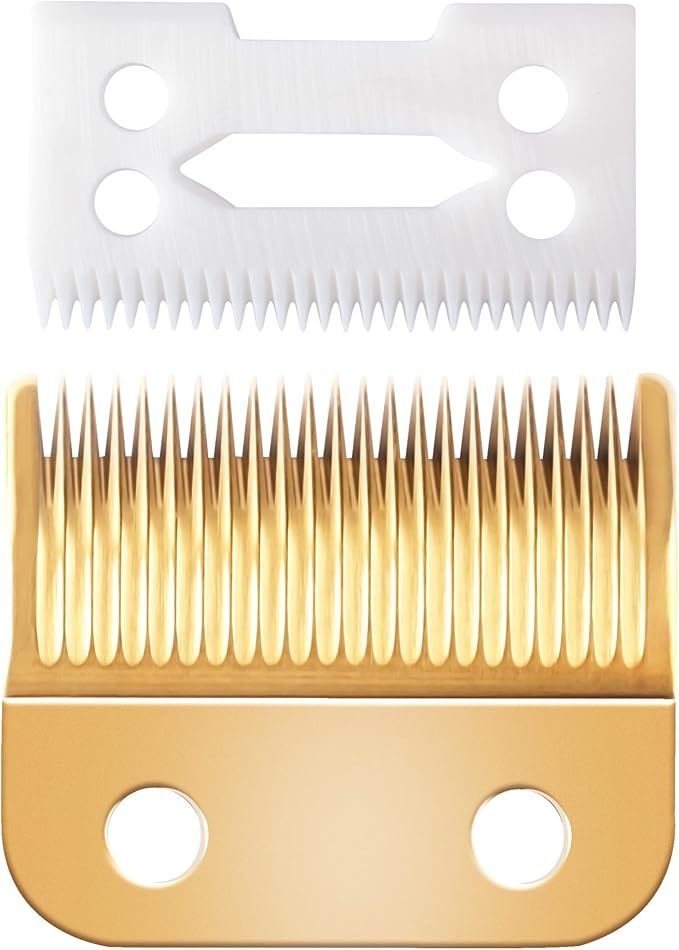 Clippers Blades Replacement Compatible with Wahl 30-15-10(#1037-400),Professional Animal Standard Adjustable Blade Set,Ceramic Dog Blade Set,2 Set(Gold/Silver)