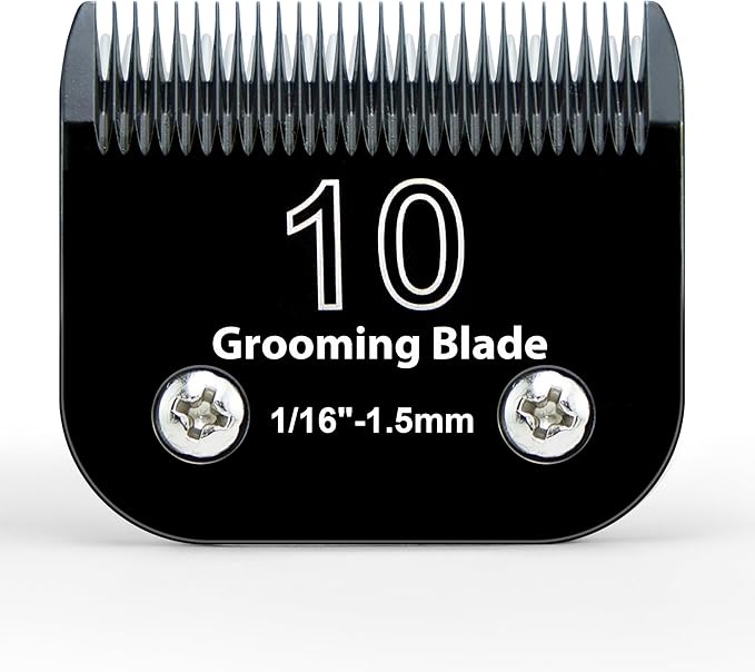 10# Dog Grooming Clipper Replacement Blades, Detachable Blade Compatible with Andis/wahl/Oster Pet Clippers,10 Blade 1/16-inch, Made of Ceramic & Stainless Steel Blade, Black