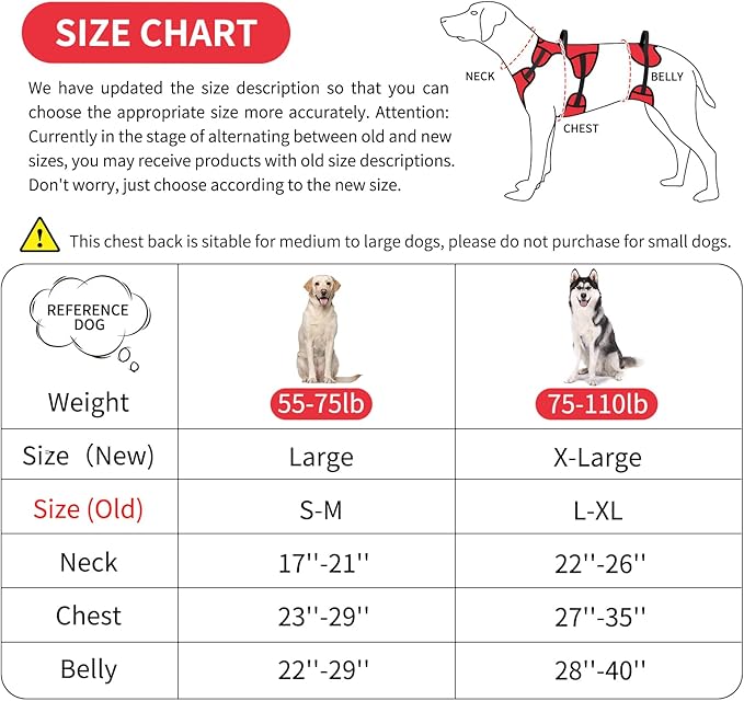 NOYAL Dog Lift Harness Pet Support Rehabilitation Sling Lift Front-Only, Rear-Only or Full-Body for Old, Disabled, Joint Injuries, Arthritis, Loss of Stability Dogs