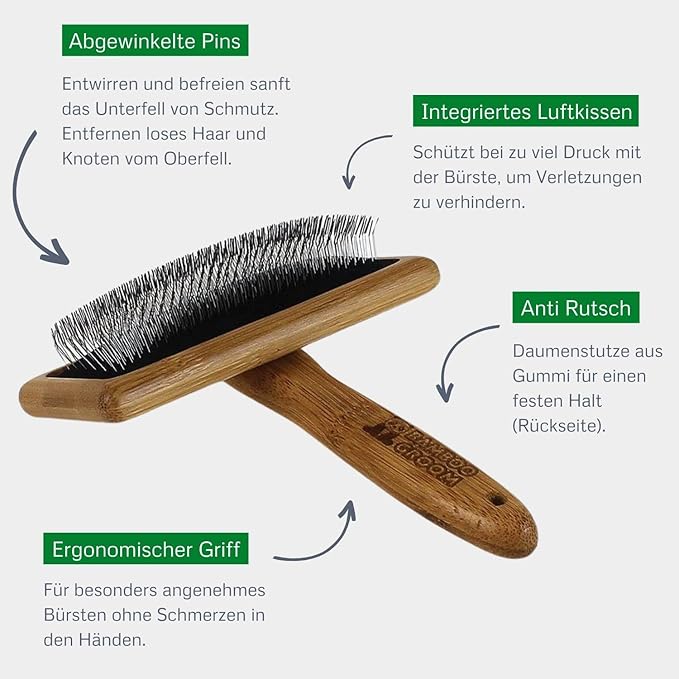 Slicker Brush with Stainless Steel Pins for Pets, Large