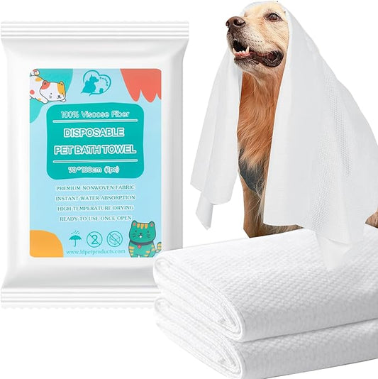 6 Pack Disposable Dog Towel,Soft Large Dog Bath Towels Made of Microfiber for Drying Dogs，Cats (6)
