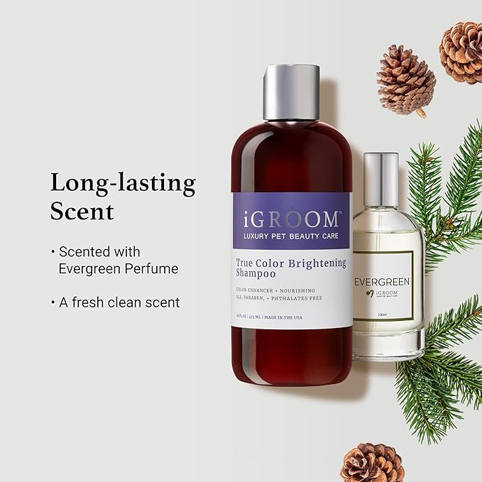 iGroom True Color Dog Shampoo, Luxury Pet Beauty Care, Enhance and Restore Natural Coat Color, Add Moisture, Made in USA, 1 gal