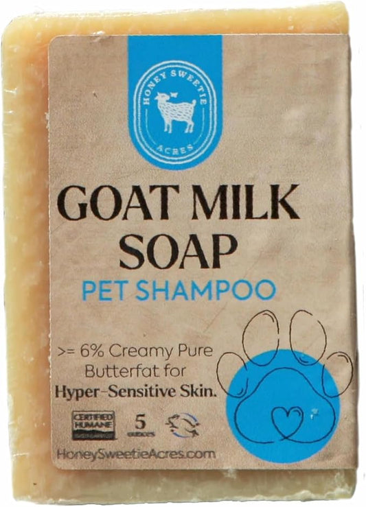 Honey Sweetie Acres 1 Pack All-Natural Pet Shampoo Bar with Fresh Goat Milk - Moisturizing Relief for Dry, Itchy Skin - Leaves A Fresh, Clean Scent - Eliminate Dirty Pet Odor, 5 oz Bar (1 Count)