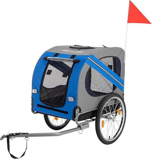 PEXMOR Dog Bike Trailer, Folding Pet Dog Trailer Cart for Bicycle, Bike Cargo Wagon Carrier w/Universal Hitch & 20" Wheel