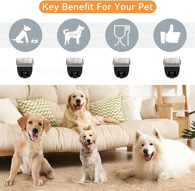 Replacement Blade for nebot P1 Pro Pet Grooming Kit & Vacuum,Size-3F Cut Length 1/2"(13mm),Made of Ceramic Blade & Stainless Steel Blade