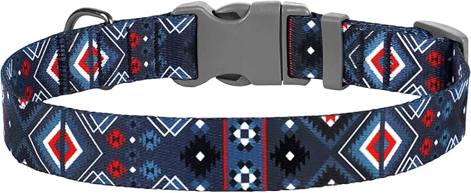 Southwest Dog Collar Tribal Pattern Adjustable Puppy Pet Collars for Small Medium Large Dogs Aztec Print (Aztec, Neck Fit 14"-18")