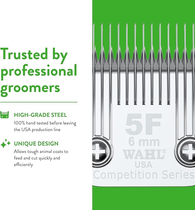 Wahl Professional Animal Competition Series Detachable Blade - 15/64-Inch Cut Length, 5F Full Coarse (2372-100)