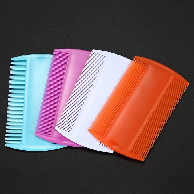 4Pcs Lice Combs, Double sided Pet Combs, Cat Dog Pet Grooming Fine Tooth Hair Combs Pet Supplies