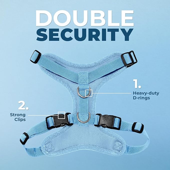 Voyager Step-in Lock Pet Harness - All Weather Mesh, Adjustable Step in Harness for Cats and Dogs by Best Pet Supplies - Baby Blue, XS