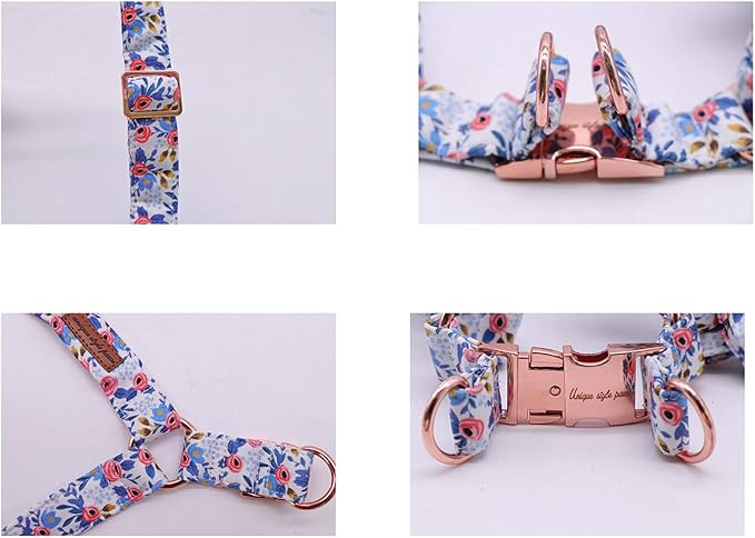 Unique style paws Dog Harness Adjustable Harnesses Durable Hardware with Comfortable Bowtie for Small Medium Large Dogs