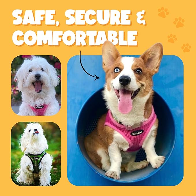 Bark Appeal Reflective Mesh Step in Harness, XL, Pink