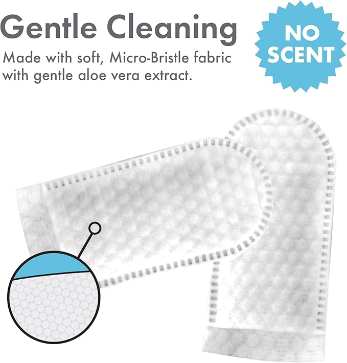 Petkin Fingertip Eye Wipes for Dogs and Cats, 50 Finger Wipes - Slip-On, Snug Fit, Micro-Bristle Fabric - Cleans Eye Area, Dirt and Tear Stains - Convenient, Ideal for Home and Travel - No Scent