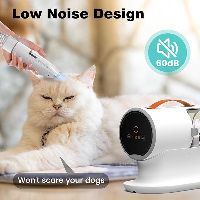 Dog Hair Vacuum & Dog Grooming Vacuum, 12000Pa Strong Pet Grooming Vacuum, 2L Large Capacity Dog Vacuum for Shedding Grooming, Pet Hair Grooming Trimming, Quiet, 5 Pet Grooming Tools