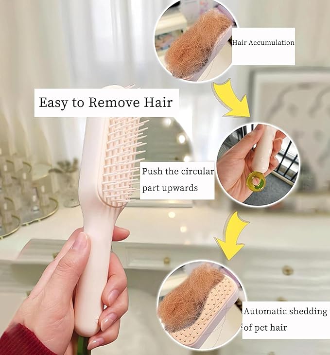 Scalable Grooming Brush for Small Dogs, Puppy Brush ，Soft Dog Brush for Shih Tzus, Yorkies, Maltipoos, Maltese (Ivory White)