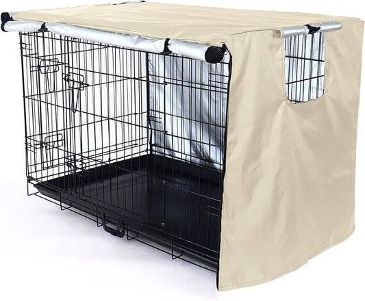 kefit Dog Crate Cover 48 inch, Kennel Cover for Dog Cage, Beige