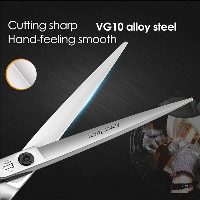 Dog Grooming Scissors: 7.0" Left Handed Pet Shears Made Of Advanced Stainless Steel Alloy for Trimming Dogs Cats and Other Pets Face and Paws
