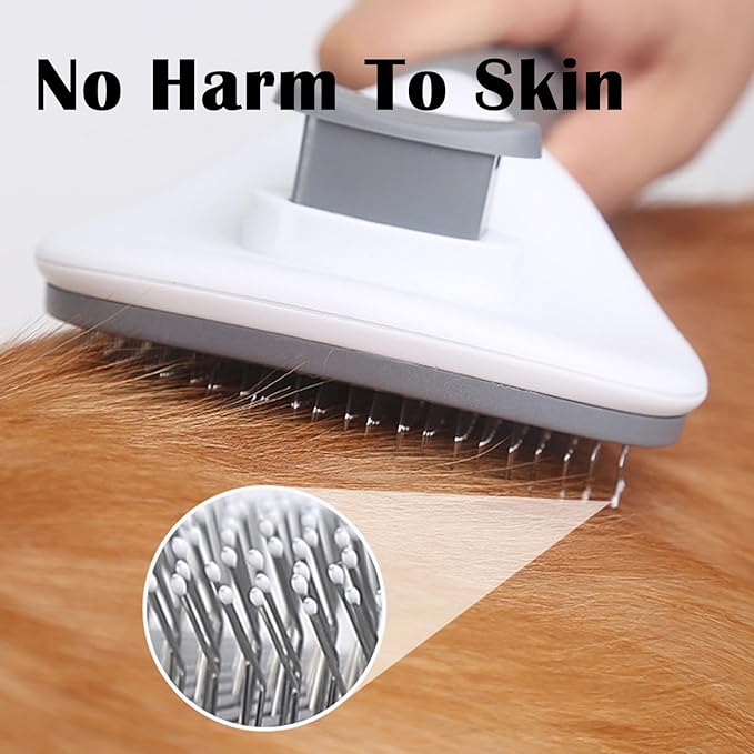 Dog Cat Brush Self Cleaning Slicker with Massage Rounded Particles Removes Loose Hair Tangles,Skin Friendly Washable