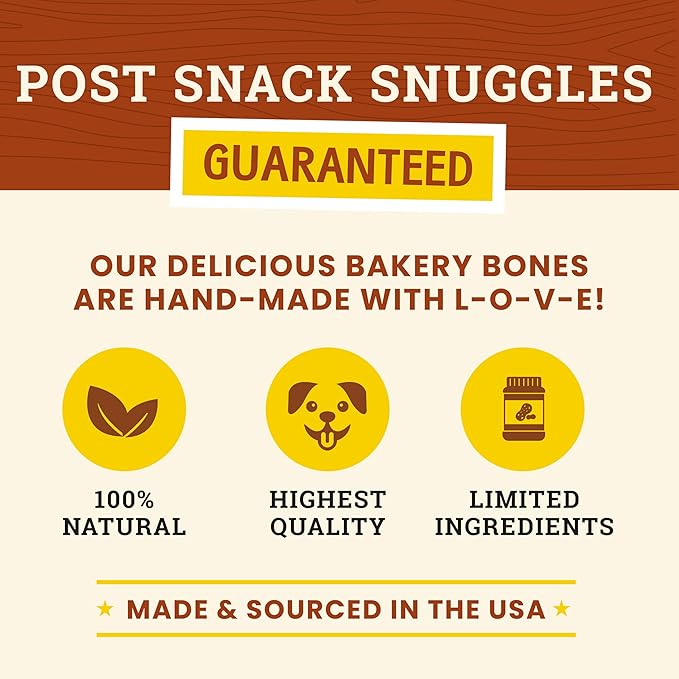 Cosmo's Snack Shack Peanut Butter Bakery Bone - All Natural Dog Treat - Made in USA (24 Count Pack of 1)