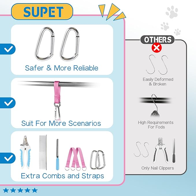 Supet Dog Grooming Hammock Harness for Cats Dogs, Relaxation Pet Grooming Hammock Restraint Dog & Small Animal Leashes Sling for Grooming Dog Grooming Helper for Nail Trimming Clipping Grooming S