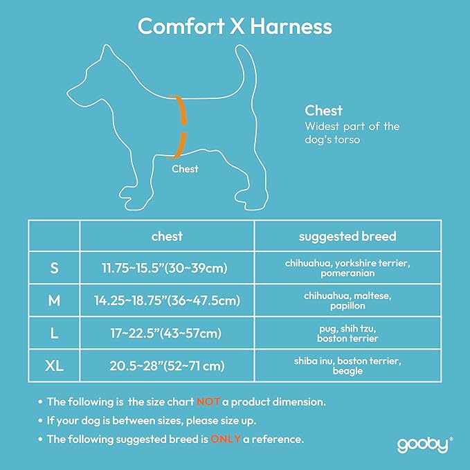 Gooby Black X-Large Polyester Comfort X Harness for Small Dogs, No Pull, Choke-Free, Lightweight Mesh, Machine Washable