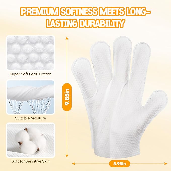 NEENCE Extra Thick Pet Glove Wipes for Dogs & Cats, Dog Washing Gloves Cleaning Deodorizing for Paws,Butt and Body, Cat Bathing Gloves Wipes Suitable for Daily Care and Travelling