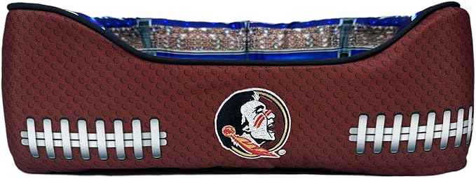 NCAA Florida State Seminoles Stadium Dog Bed, Pet Pillow Bed for Dogs, Sporty Football Dog Bed and Lounge Cushion