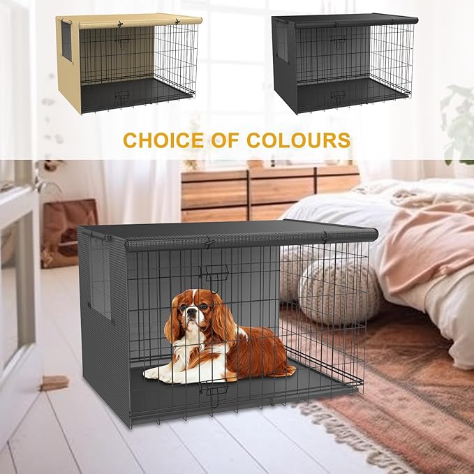 Dog Crate Cover-Double Door,Dog Kennel Cover,Crate Covers for Dog Cages-24 30 36 42 48 inches- Heavy Duty Polyester Pet Kennel Cover Universal Fit for Wire Dog Crate (30.0" L x 19.0" W x 21.0" H)