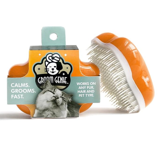 Small 4" Dog Pet Hair Massaging Brush Grooming Tool for Cats Dogs Long or Short Hair Tangerine Orange