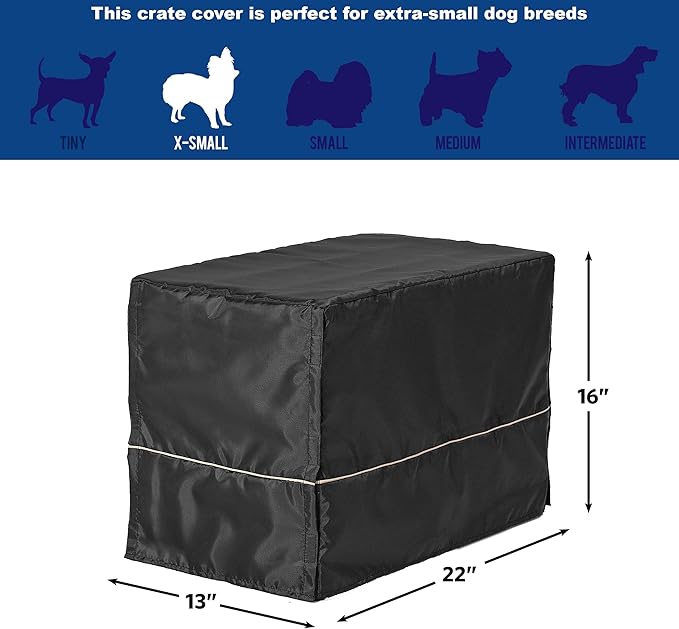 MidWest Homes for Pets Dog Crate Cover, Privacy Dog Crate Cover Fits MidWest Dog Crates, Crate Cover Only, Machine Wash & Dry, Black, 22-Inch