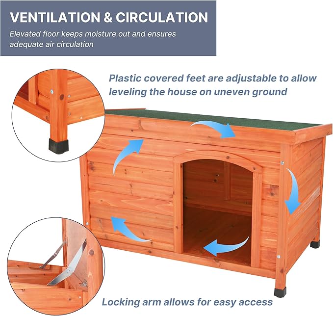 TRIXIE Pet Products Dog Club House, Large,Glazed Pine,40.75x26.75x28.25 Inch (Pack of 1),39552