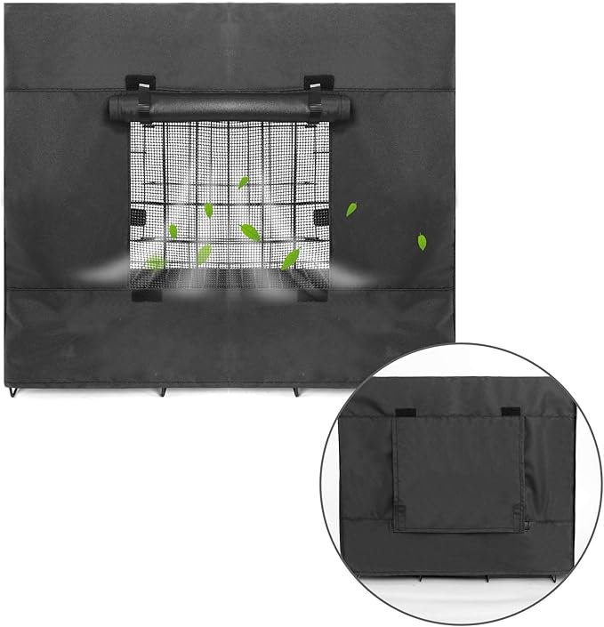 Durable Dog crate cover Double Door for large pet cover Kennel Covers Universal Fit for 48 inches Wire Dog Crate (48 Inch (48" L x 30" W x 33" H))-Black