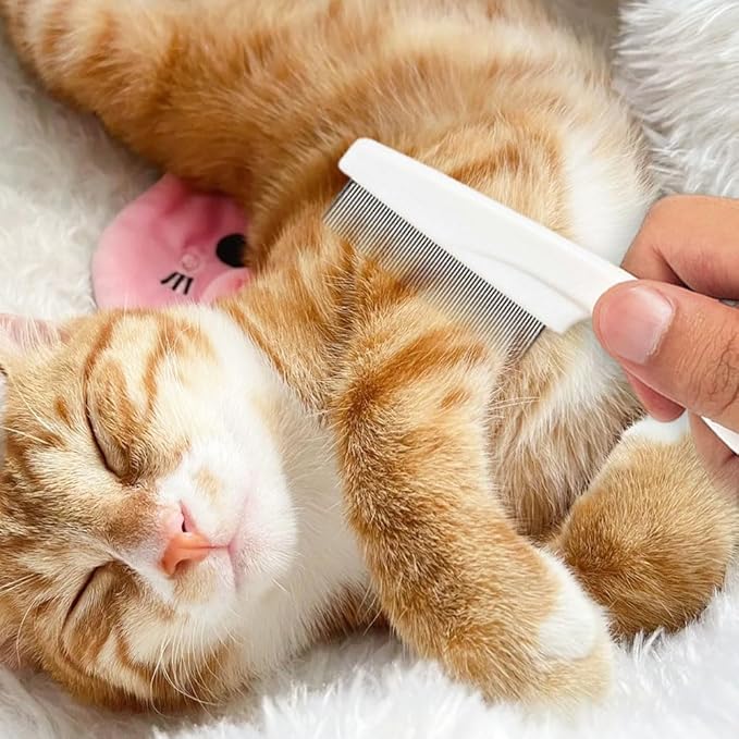 Multifunctional Pet Comb, Tear Stain Removal Comb, Pet Grooming Brush Fine Tooth Stainless Grooming Kit for Small Dogs Puppies