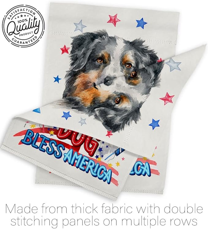 Breeze Decor Patriotic Australian Shepherd Garden House Flag-Kit Dog Puppy Spoiled Paw Canine Fur Pet Nature Farm Animal Creature Decoration Banner Small Yard Gift Double-Sided, Made in USA