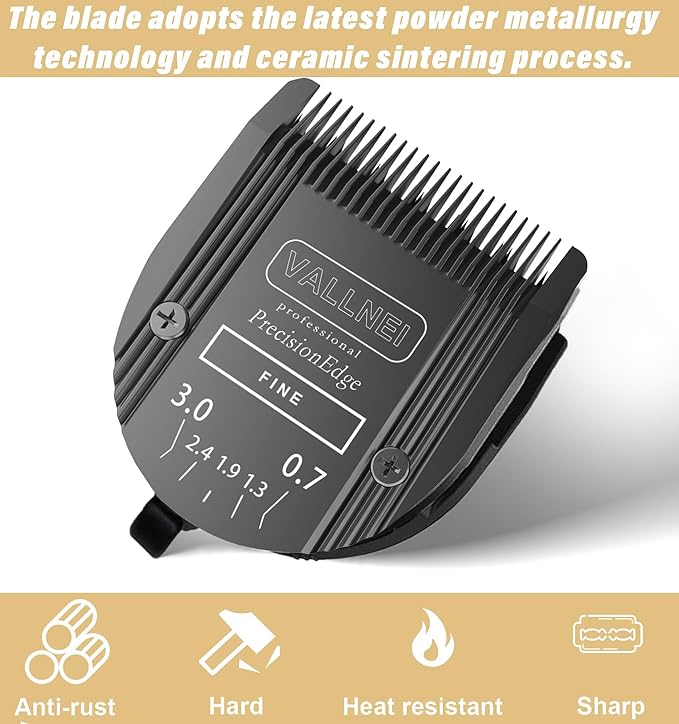 Detachable Adjustable Pet Dog Grooming Clipper 5-in-1 Blade Compatible with WAHL Professional Animal Blade Arco, Bravura, Chromado, Creativa, Figura, and Motion Pet, Dog, and Horse Clippers Black