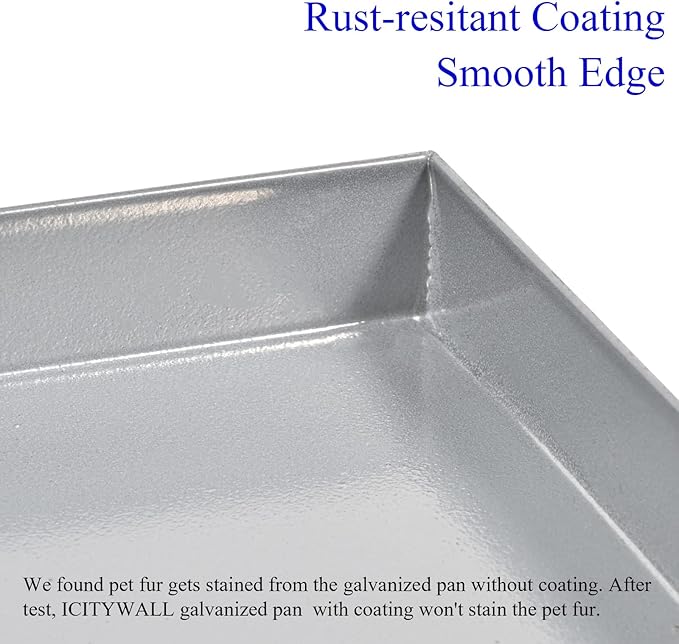 35x21.63x1 Replacement Tray for Dog Crate, Galvanized, Chew-Proof and Crack-Proof Dog Kennel Tray Replacement