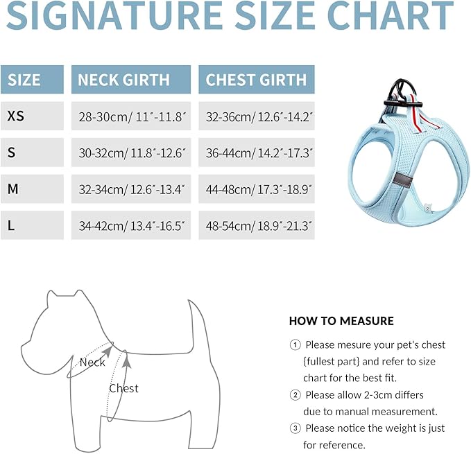 Heele Pet Step in Dog Harness, Breathable Puppy Dog Mesh Vest Harnesses, Adjustable Reflective Soft Padded for Cats Puppies Extra Small, Small Medium Dog