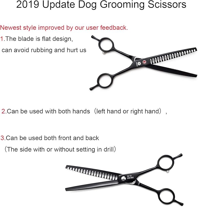 Dream Reach Professional 7.0'' Dog Grooming Scissors Chunker Scissors Hairdressing Dog Scissors Pet Hair Trimming Scissors for Dogs and Cats