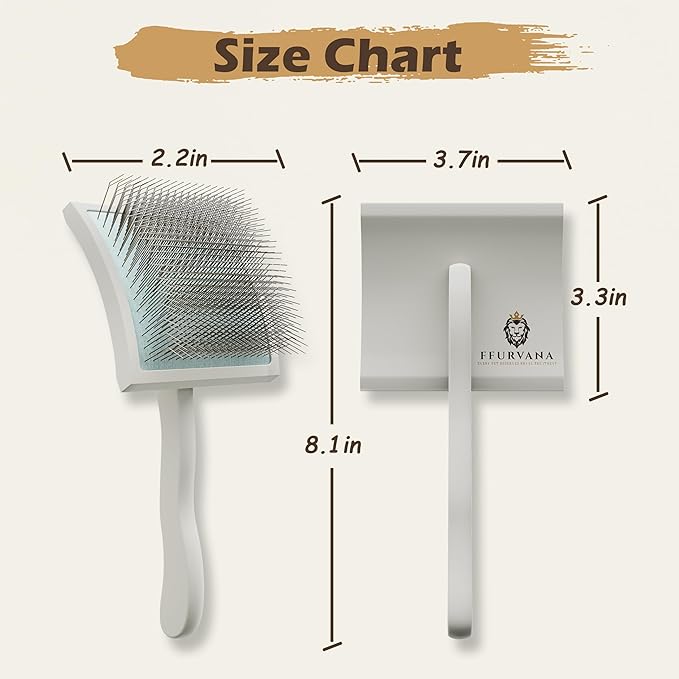 Soft-Touch Slicker Brush – Cream White – Gentle Detangling Brush for Poodles & Long-Haired Breeds