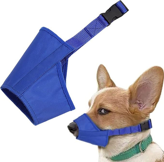 Parts Express Dog Muzzle, Soft Anti-Biting Barking Chewing Muzzle, Breathable Waterproof Adjustable Muzzle for Small Medium Dogs,Blue (M)