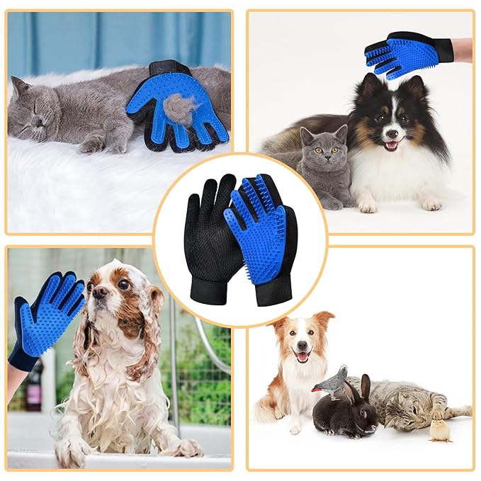 LIONROGE Cat Grooming Glove Brush,Self-Cleaning Slicker Pet Brush for Short and Long Haired Pets,Dog Bath Brush for Shedding and Grooming,Removes Loose Hair and Tangles,Promote Circulation