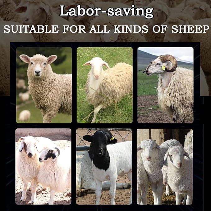 Sheep Shears, 750W Professional Electric Sheep Clippers with 6 Speed, Farm Livestock Clippers Kit Suitable for Thick Coat Animals （Comes with Spare Blades）