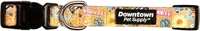 Downtown Pet Supply - Best, Cute & Fancy Dog Collar - Lightweight Adjustable Dog Collar with Quick Buckle & D-Ring - Hand Wash Safe - Good Vibes - S - Small Dog Collar