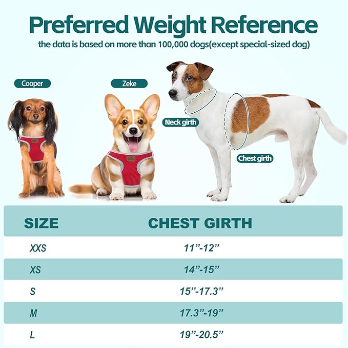 Dog Harness with Multifunction Dog Leash,No Pull Reflective Step-in Harness for Soft Adjustable No Choke Escape Proof,Easy Walk Dog Harness for Medium Dogs (Red &Grey, M)