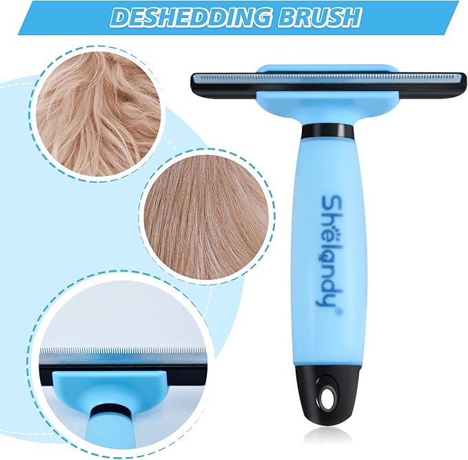 SHELANDY Groomer Partner Pet Grooming Kit, 5-Piece Set with Aluminum Case, Includes Slicker Brush, Undercoat Rake, DeShedding Tool, Flea Comb, Nail Clipper