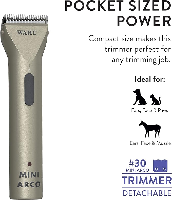 Wahl Professional Animal MiniArco Corded/Cordless Pet, Dog, Cat, and Horse Trimmer Kit