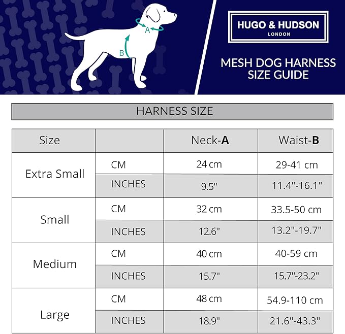 HUGO & HUDSON Dog Harness No-Pull Pet Harness Adjustable Quick Dry Mesh Padded Vest, Navy, XS